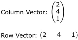 what is row and column vector